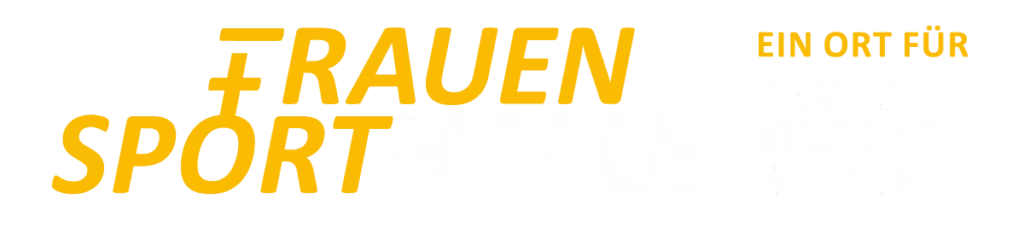 Logo Frauensporthalle weiße Schrift